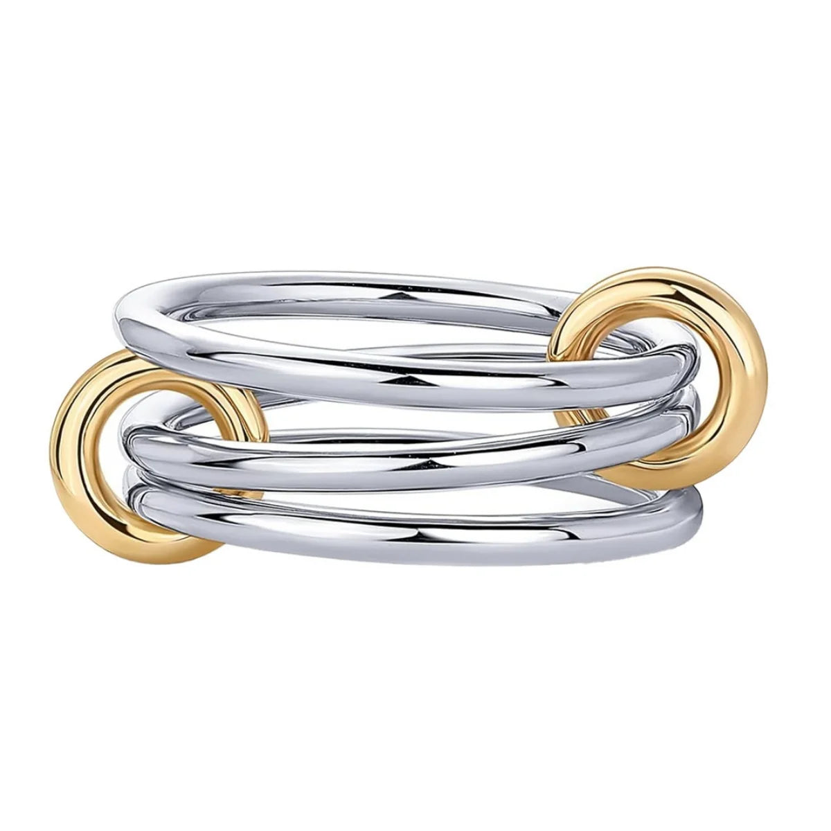 Two-Tone Stacking Ring – Hypoallergenic Copper Jewellery with Gold & Silver Linked