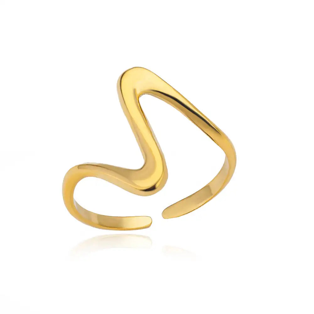 Stainless Steel Open Rings Set – Waterproof Adjustable Women’s Statement Rings