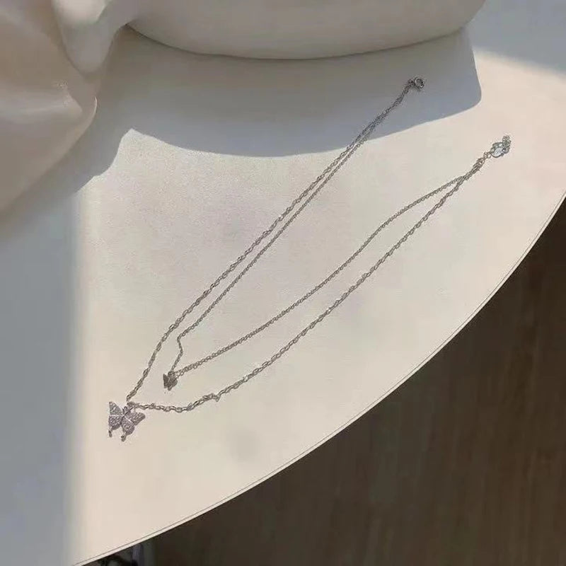 Silver Butterfly Pendant Necklace