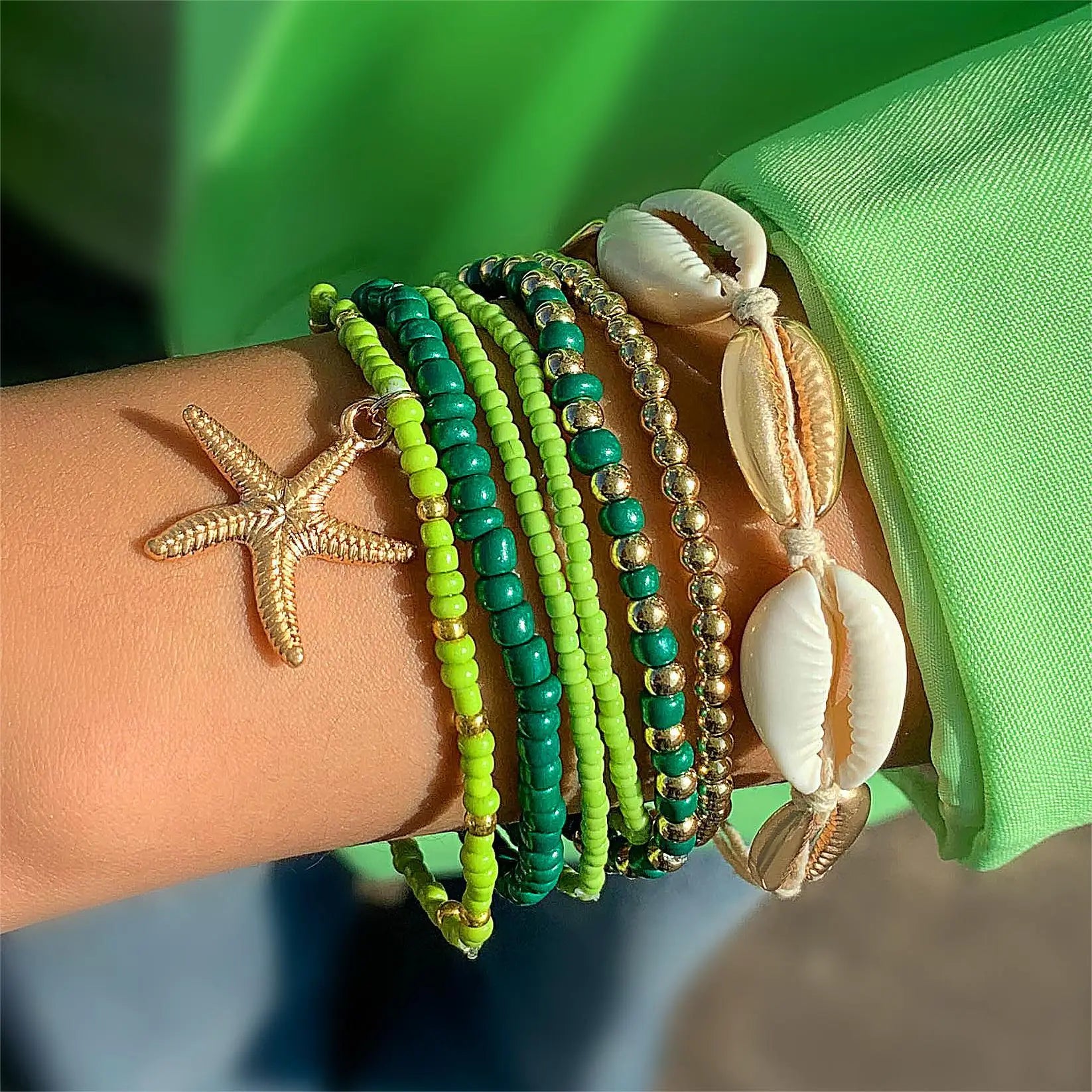 Ocean Breeze Boho Bracelet Set – 7 Pieces Bracelet