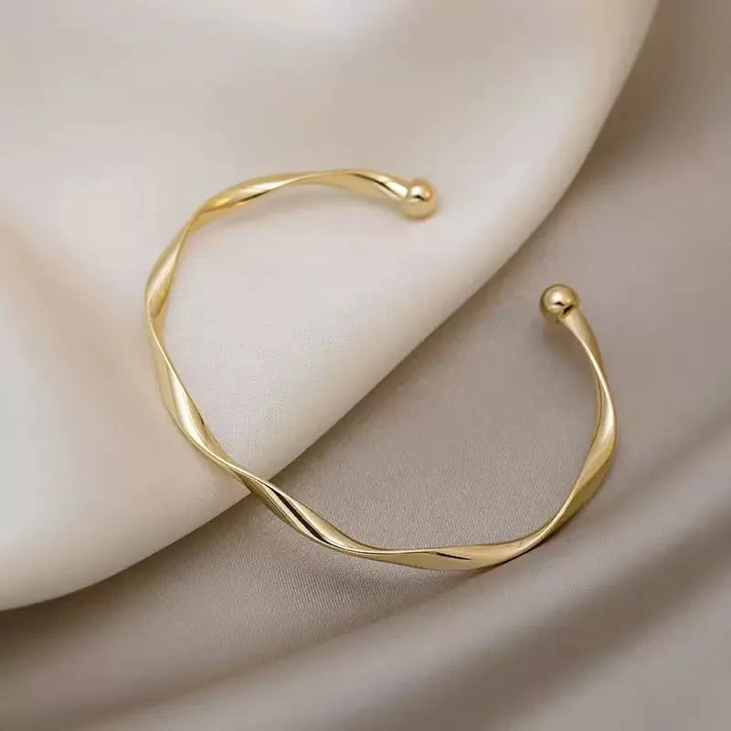Twist Elegance Adjustable Bangle Bracelet