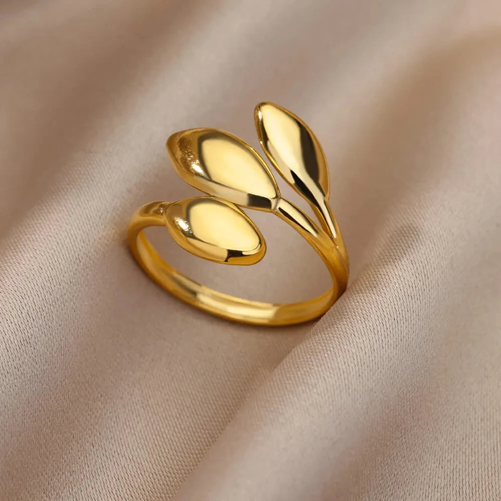 Stainless Steel Gold Rings Set