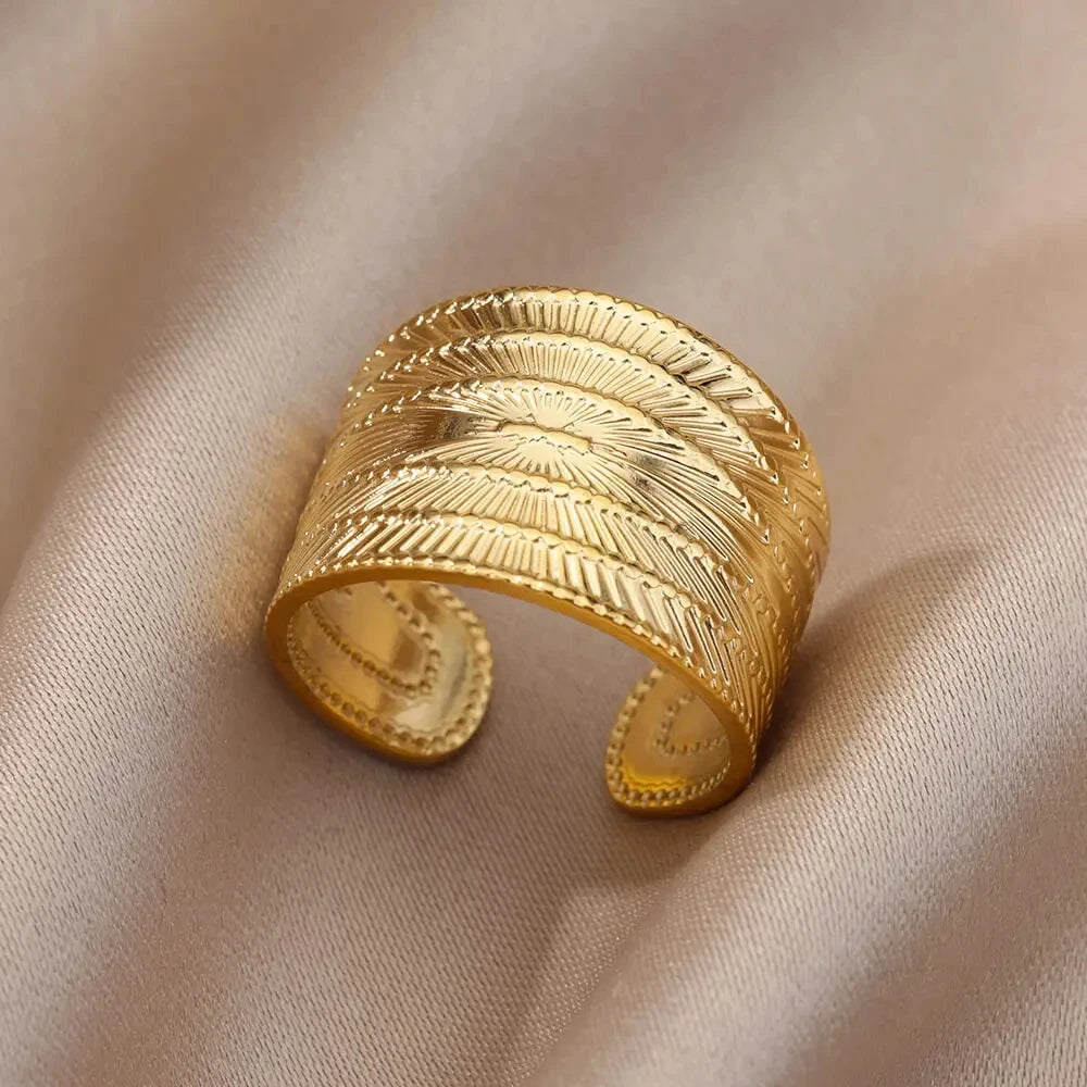 Stainless Steel Gold Rings Set