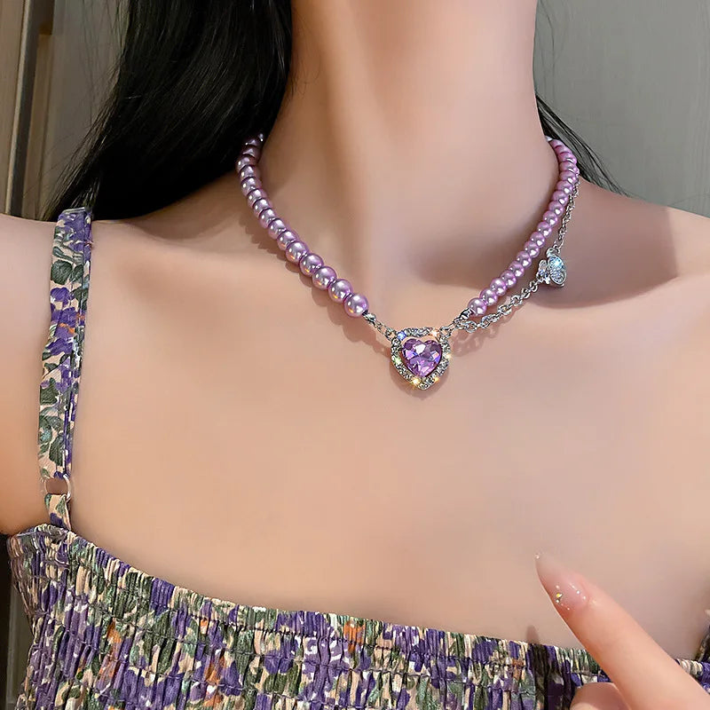 Gold Pearl Choker Necklace for Women – Kpop Inspired Beads Collar