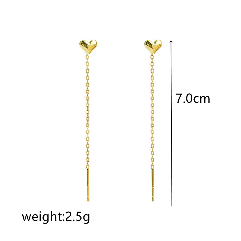 Ethereal Heart Tassel Earrings