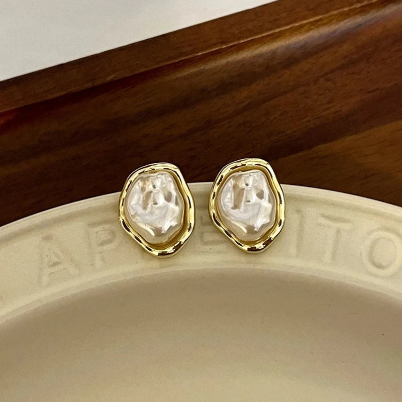 Aurora Baroque Pearl Hoop Earrings