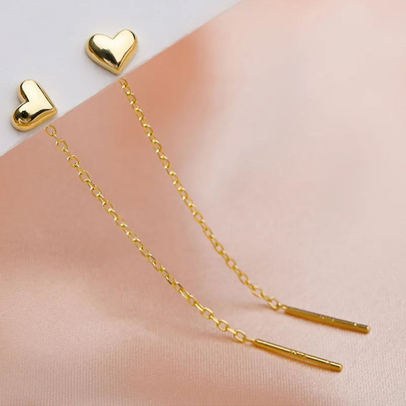 Ethereal Heart Tassel Earrings