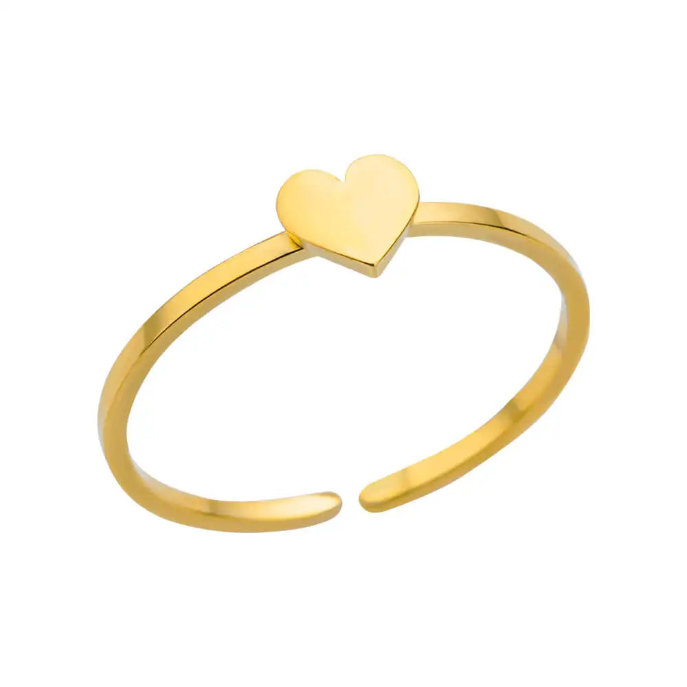 Stainless Steel Gold Rings Set