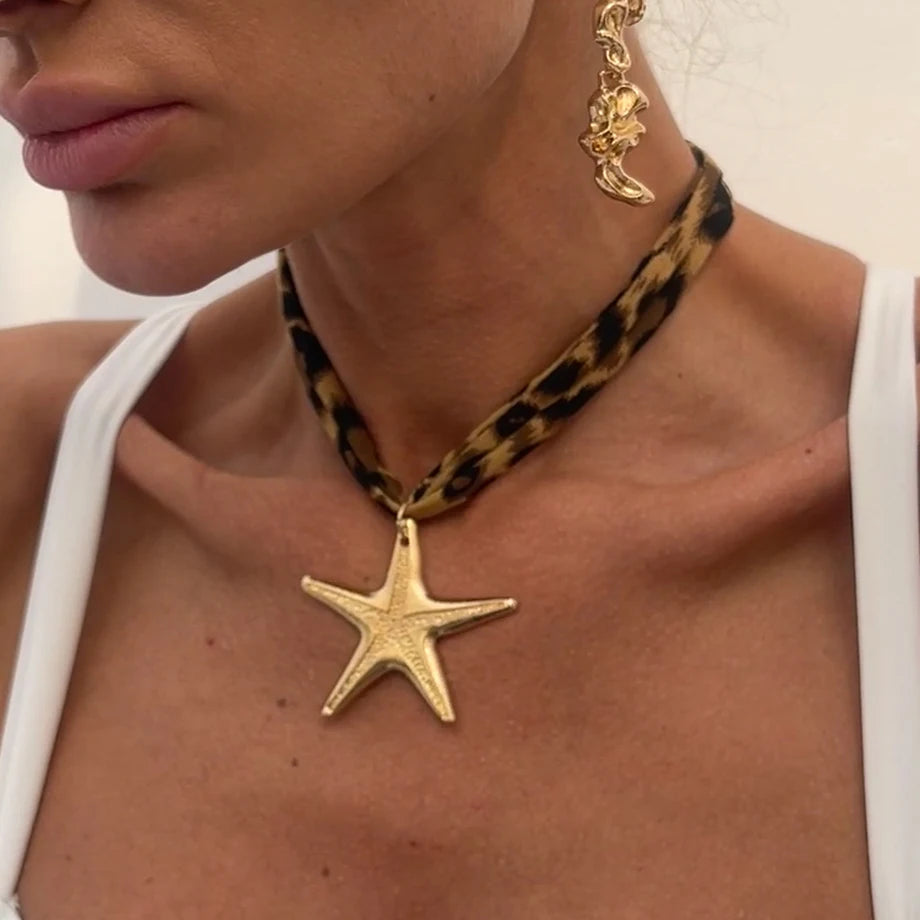 Gold Starfish Pendant Necklace