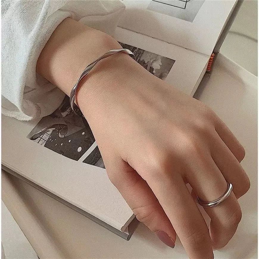 Twist Elegance Adjustable Bangle Bracelet