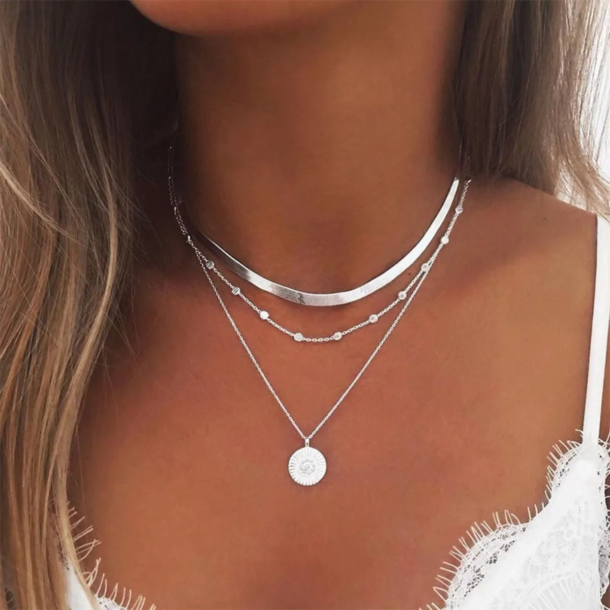 Silver Multi-Layer Necklace