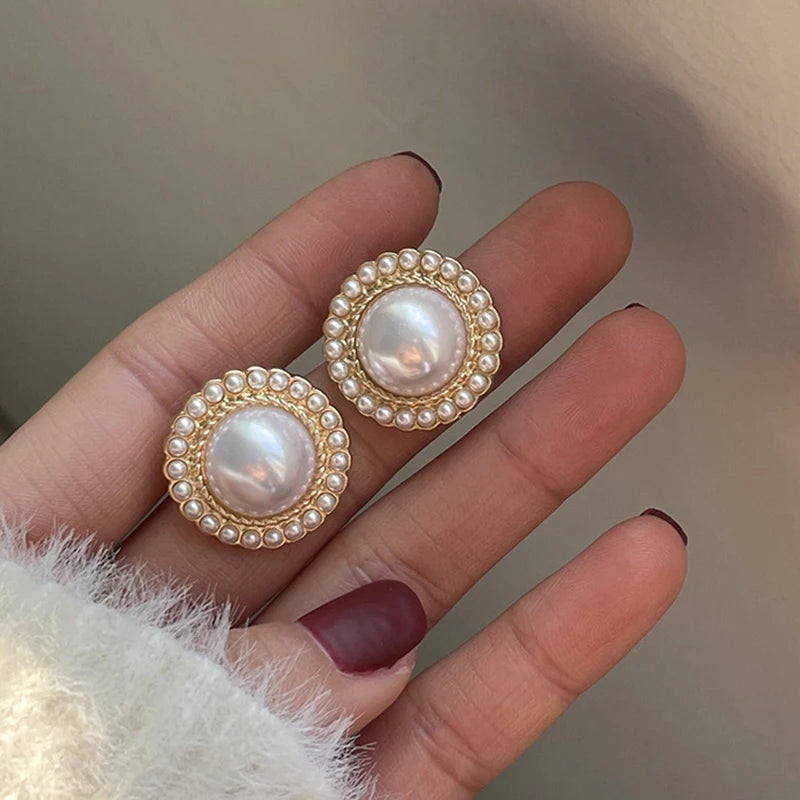 Aurora Baroque Pearl Hoop Earrings