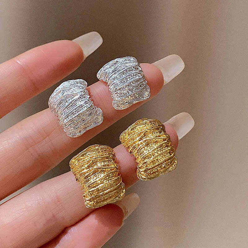 Golden Fold Retro Earrings