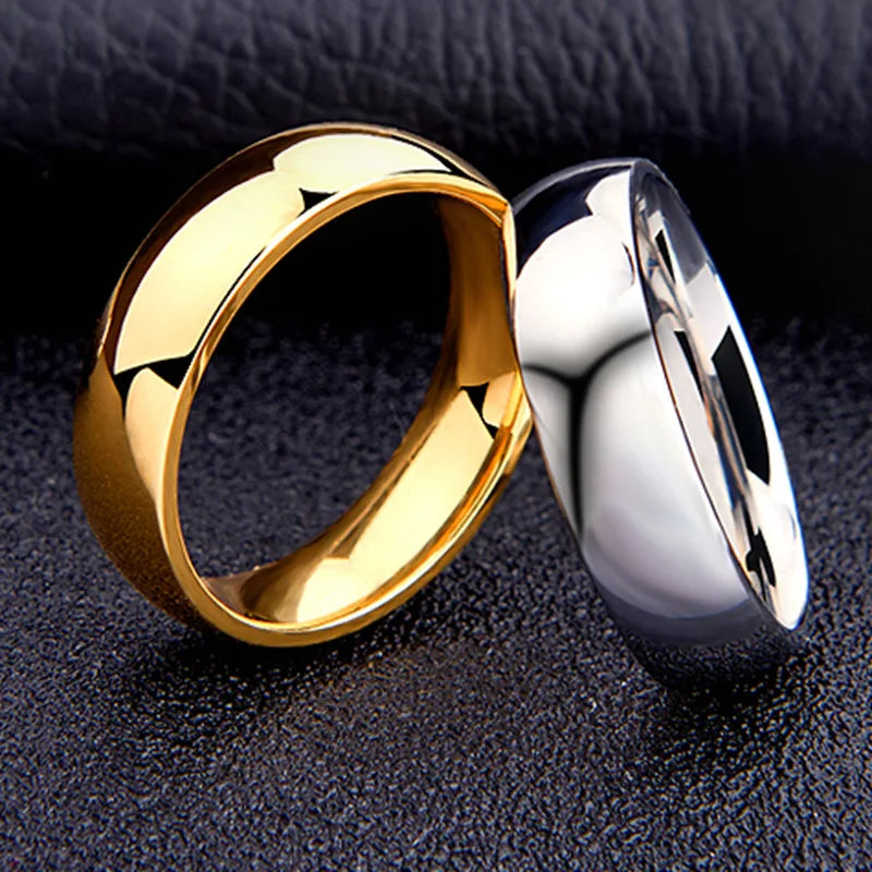 Unisex 6mm Titanium Wedding Ring – High Polished Stainless Steel Band, Hypoallergenic Couple Jewellery