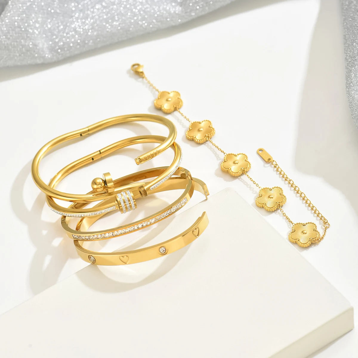 Luxe Fortune Bangle Set Bracelet
