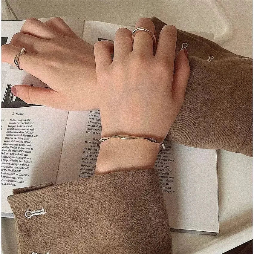 Twist Elegance Adjustable Bangle Bracelet