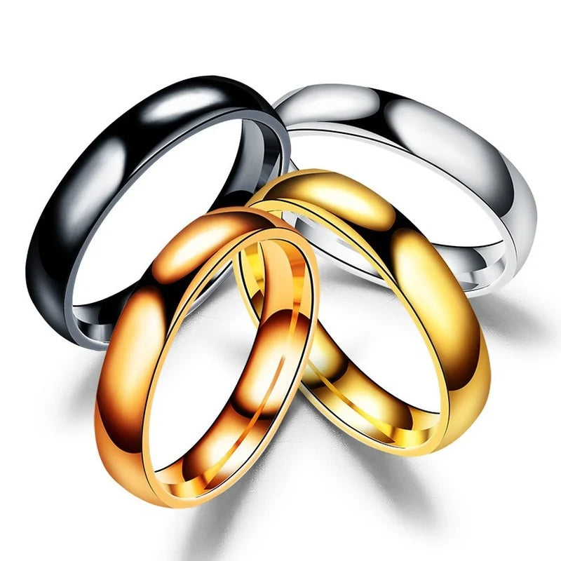 Unisex 6mm Titanium Wedding Ring – High Polished Stainless Steel Band, Hypoallergenic Couple Jewellery