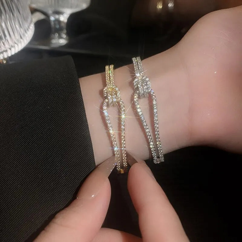Radiance Knot Zircon Cuff Bracelet