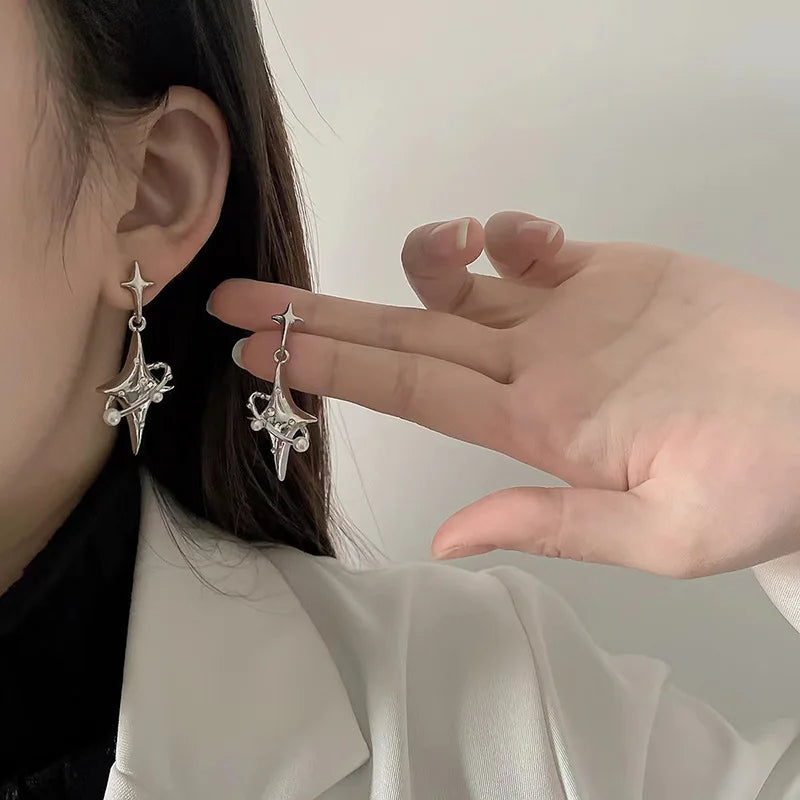 Crystal Bow Charm Earrings