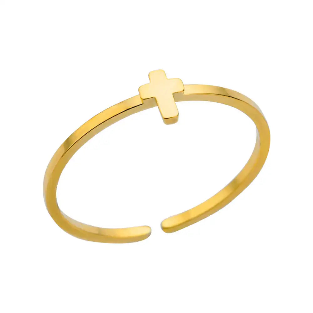 Stainless Steel Gold Rings Set