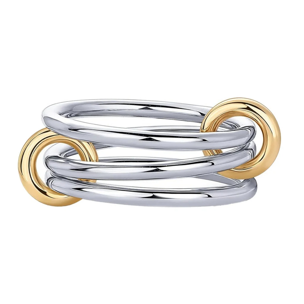 Two-Tone Stacking Ring  – Hypoallergenic Copper Jewellery with Gold & Silver Linked