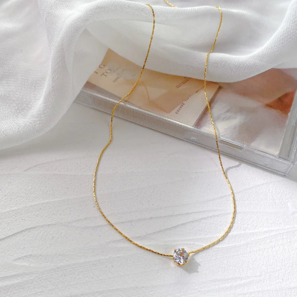 Radiant Minimalist Zircon Necklace
