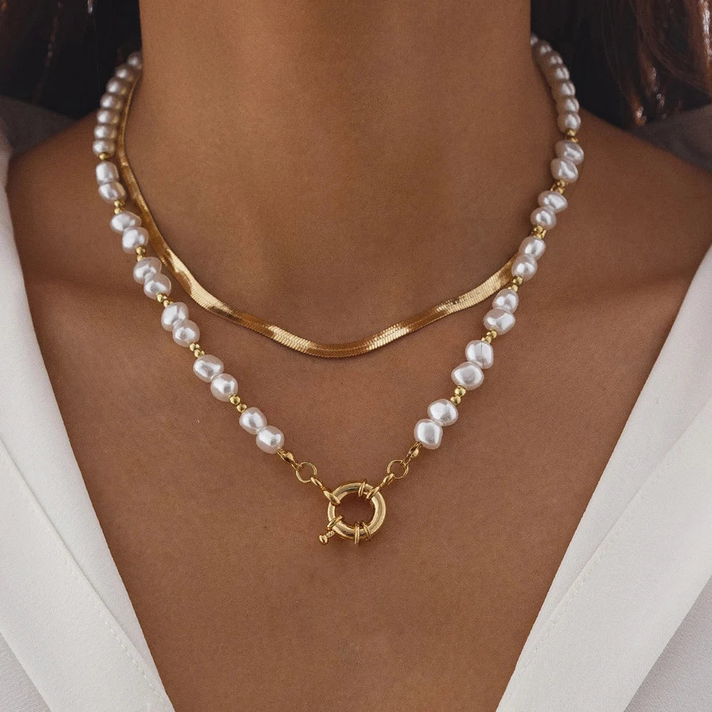 Lustrous Pearl Heart Necklace