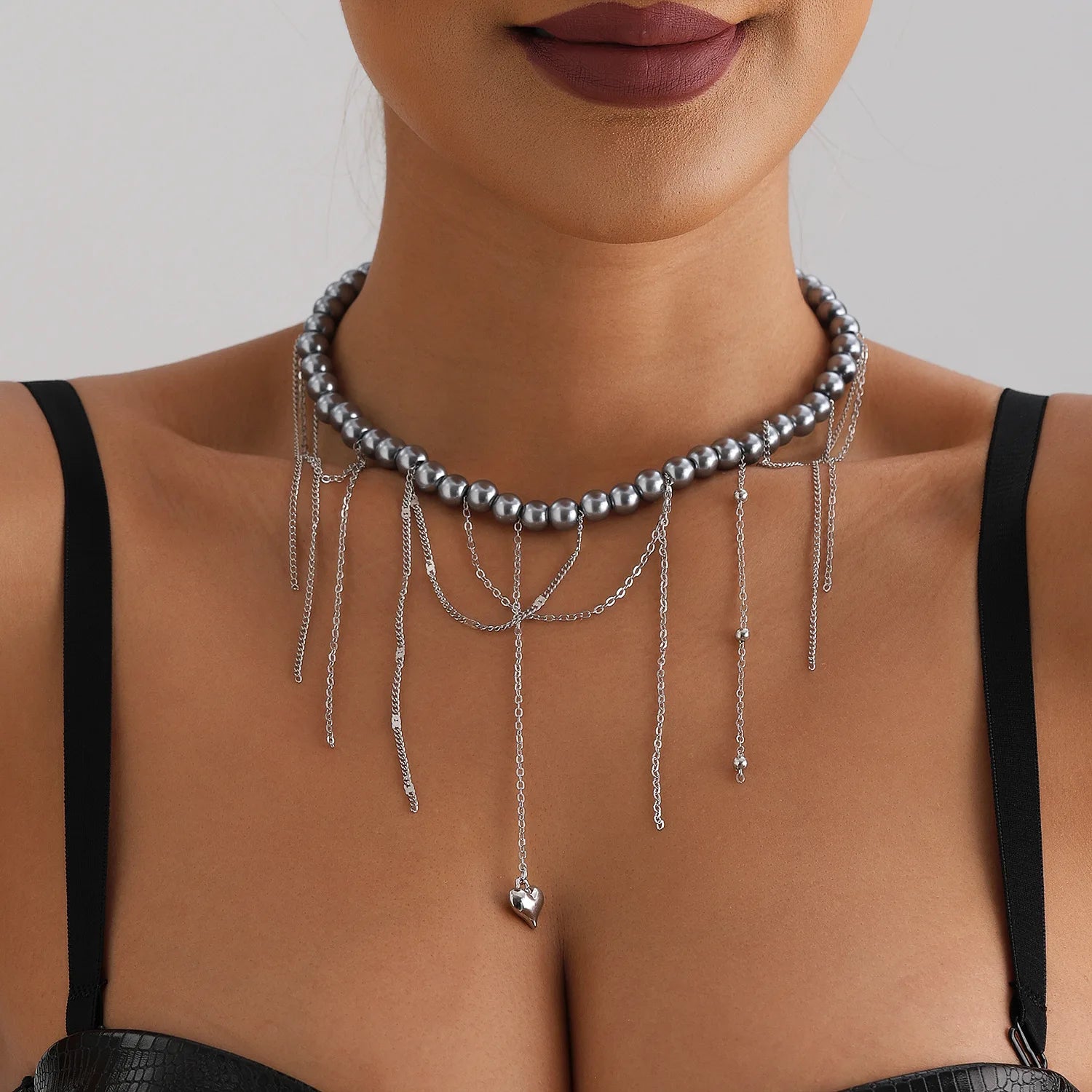 Y2K Crystal Beaded Necklace