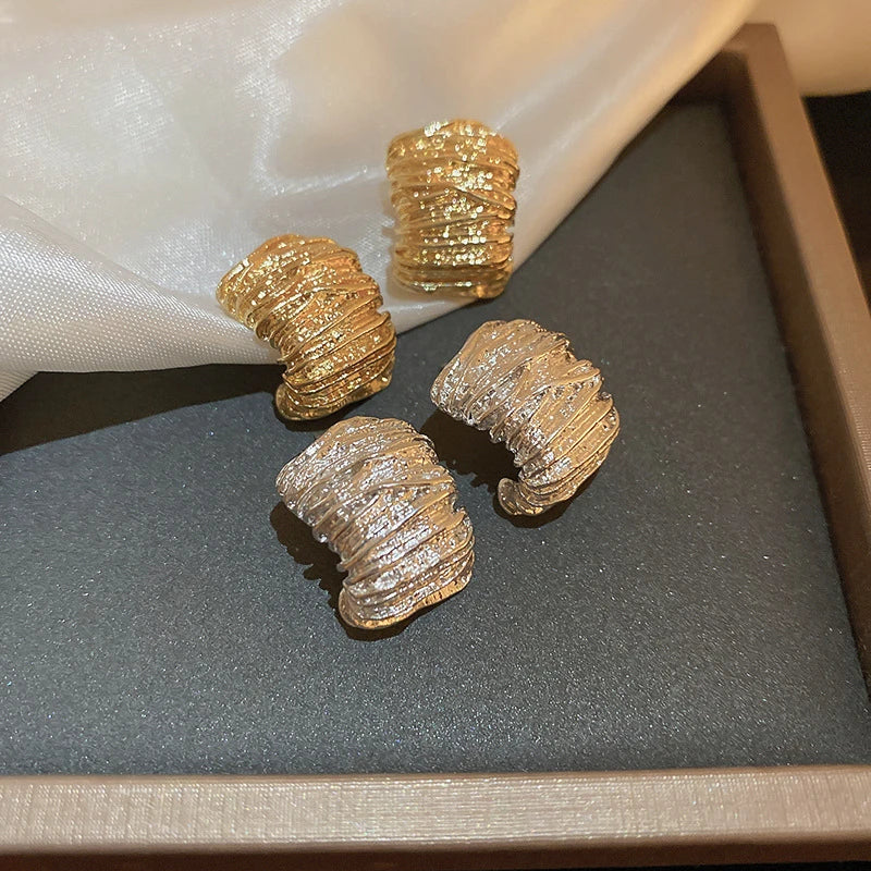 Golden Fold Retro Earrings