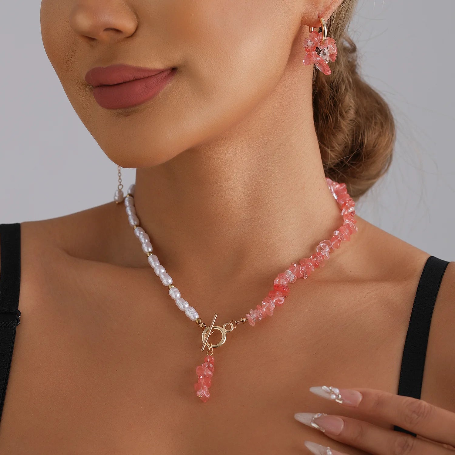 Y2K Crystal Beaded Necklace