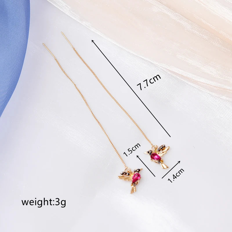 Ethereal Heart Tassel Earrings