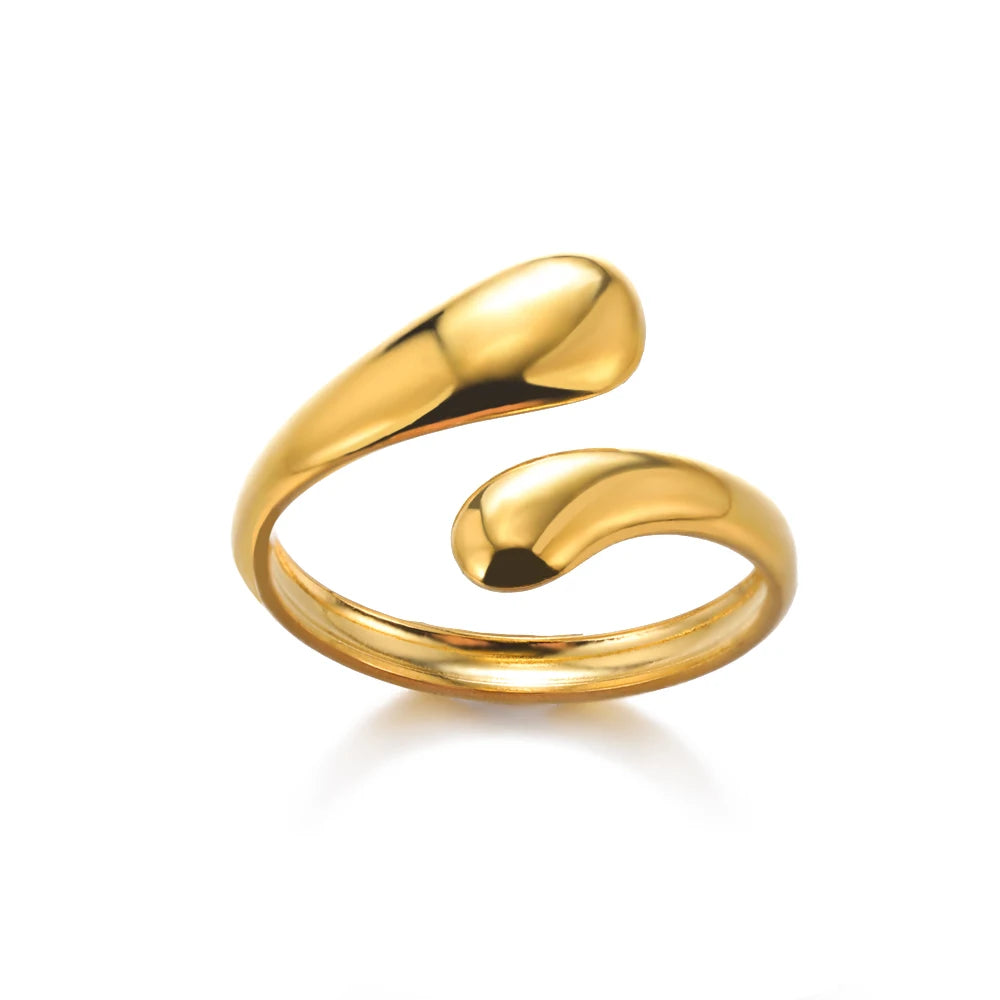 Stainless Steel Gold Rings Set