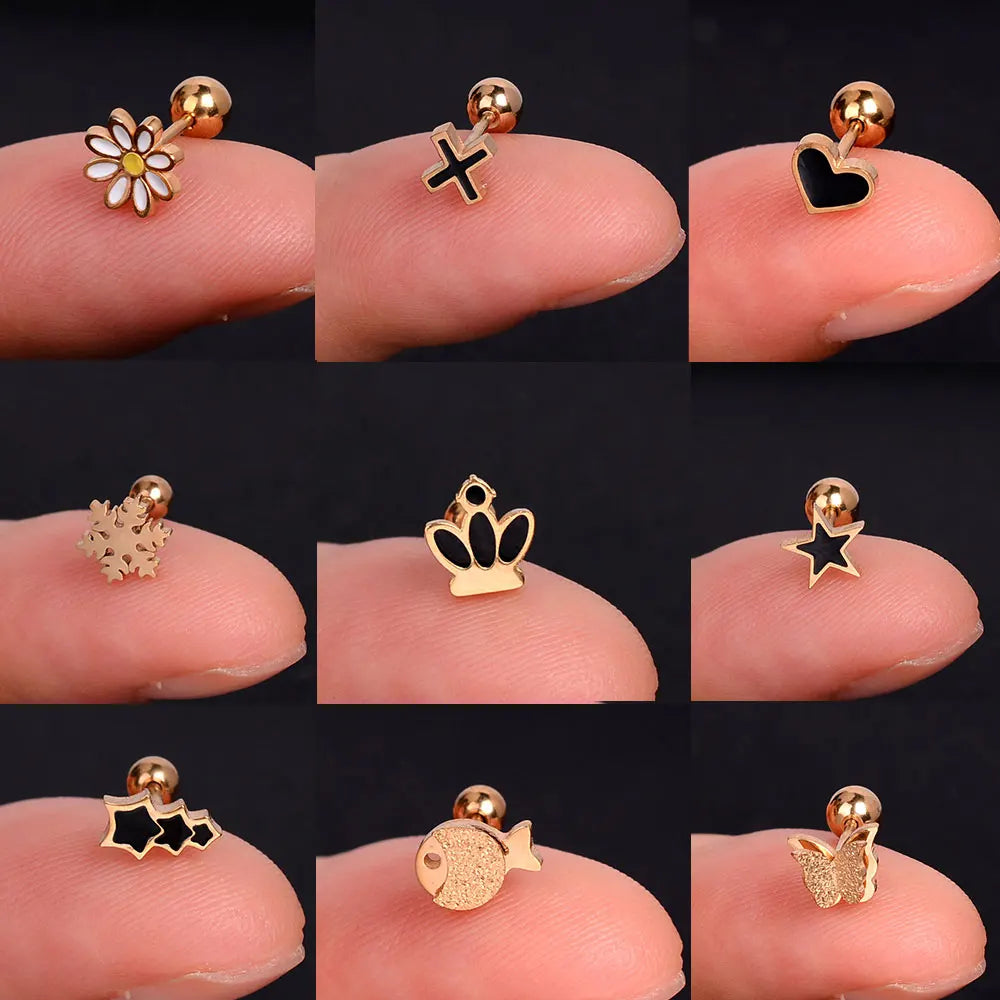Mini Charm Piercing Stud Earring