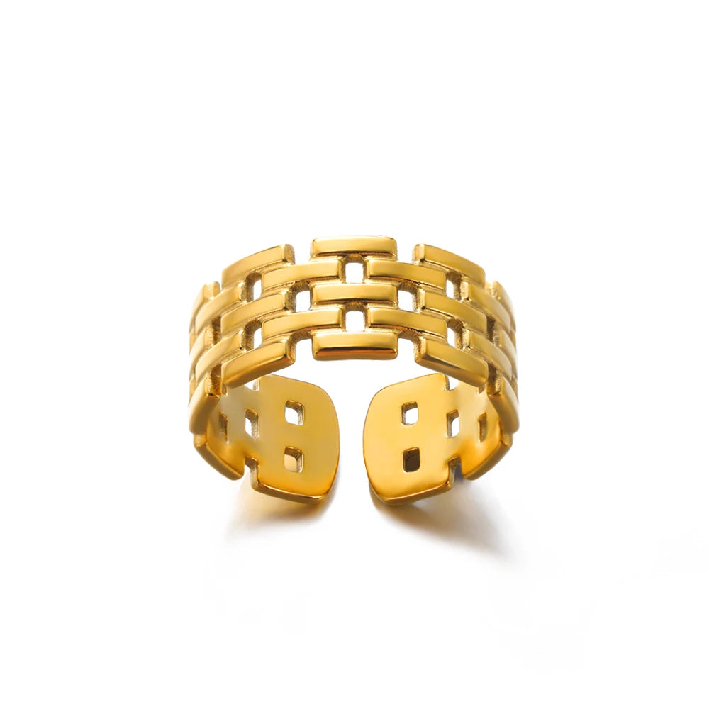 Stainless Steel Gold Rings Set
