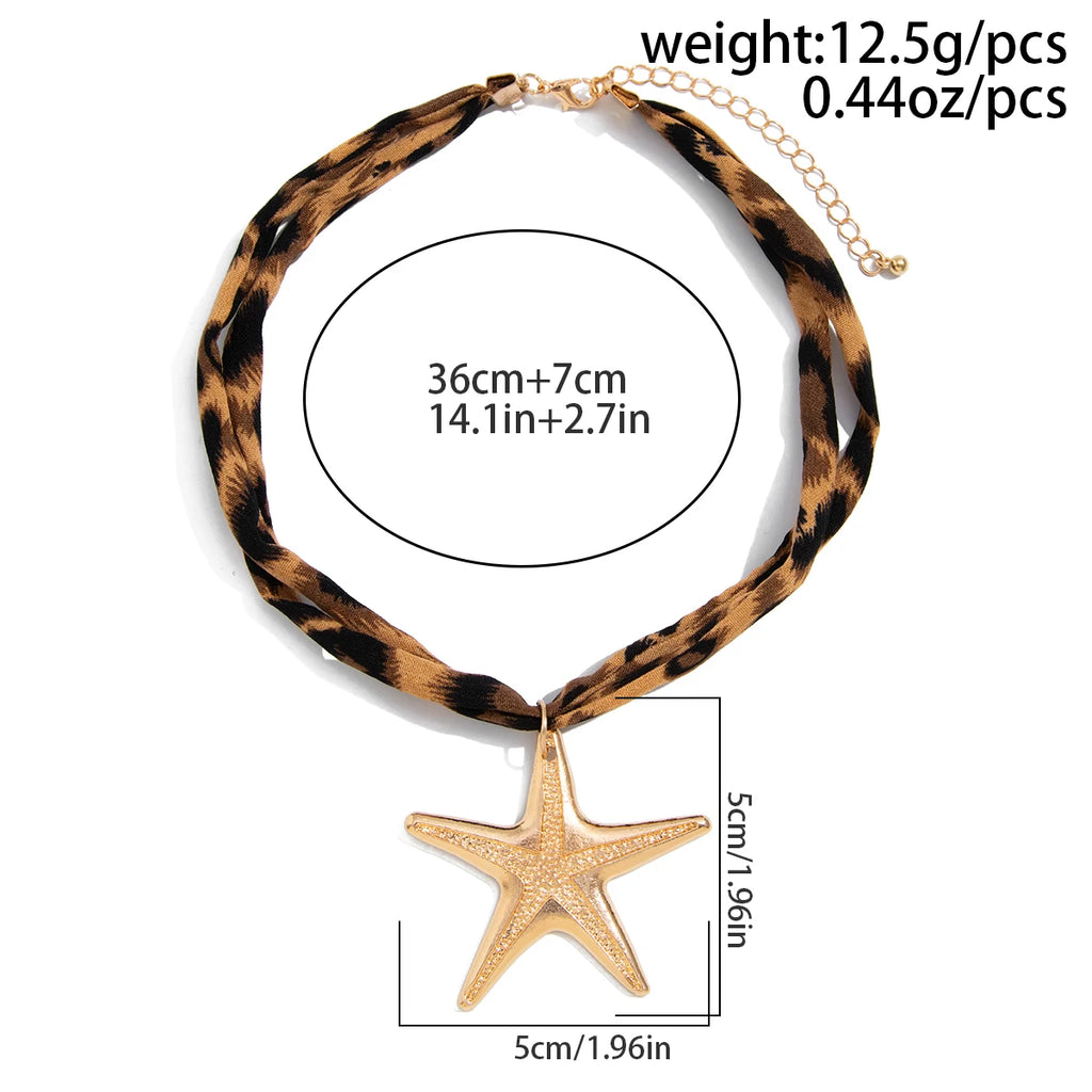 Gold Starfish Pendant Necklace