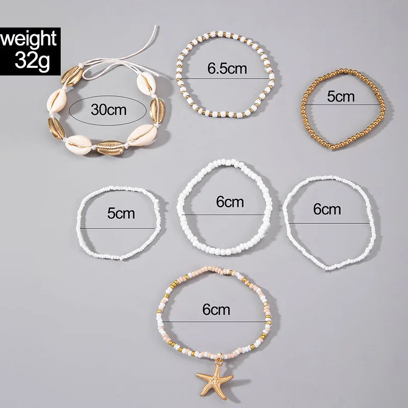 Ocean Breeze Boho Bracelet Set – 7 Pieces Bracelet