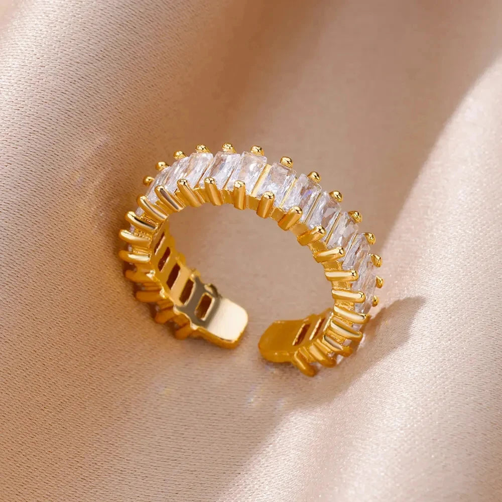 Stainless Steel Gold Rings Set