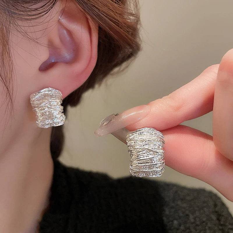 Golden Fold Retro Earrings