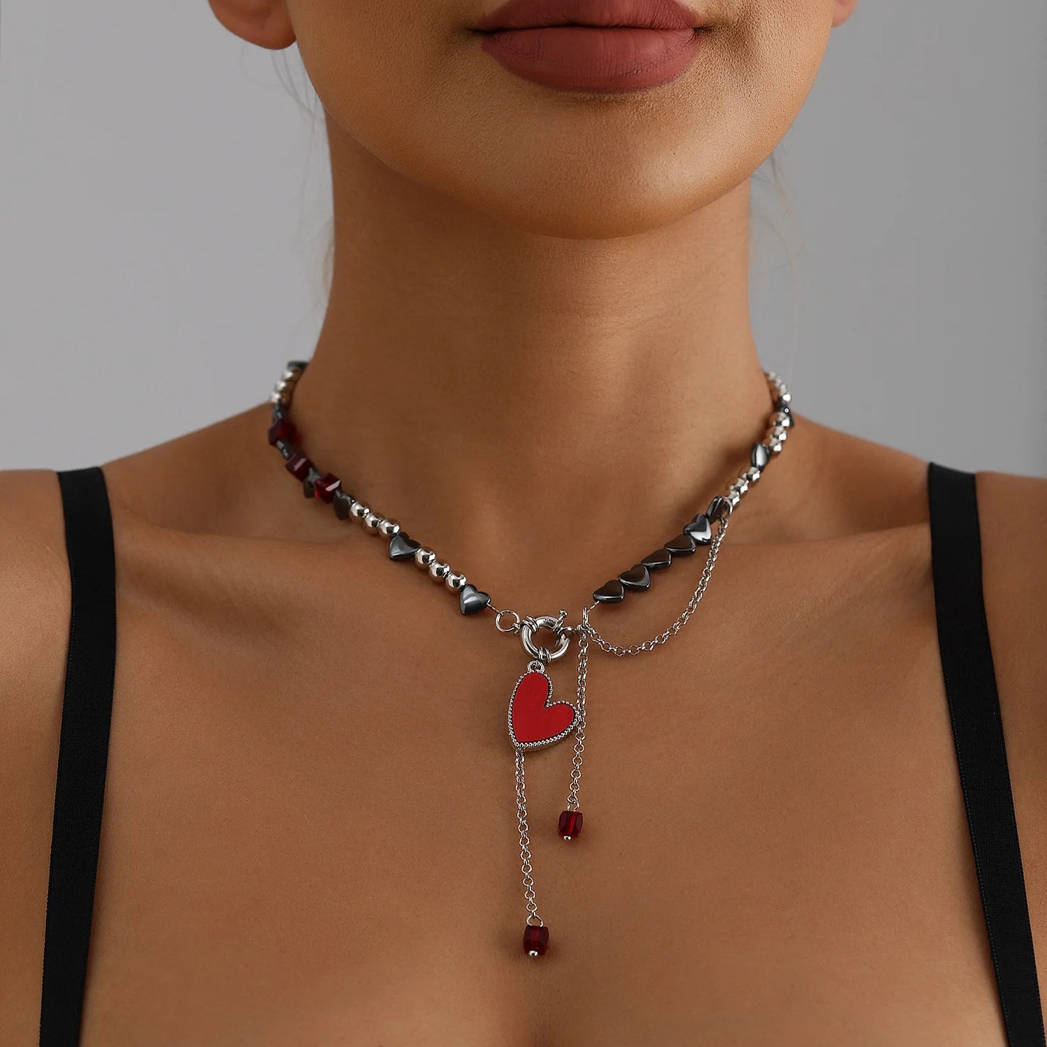 Y2K Crystal Beaded Necklace