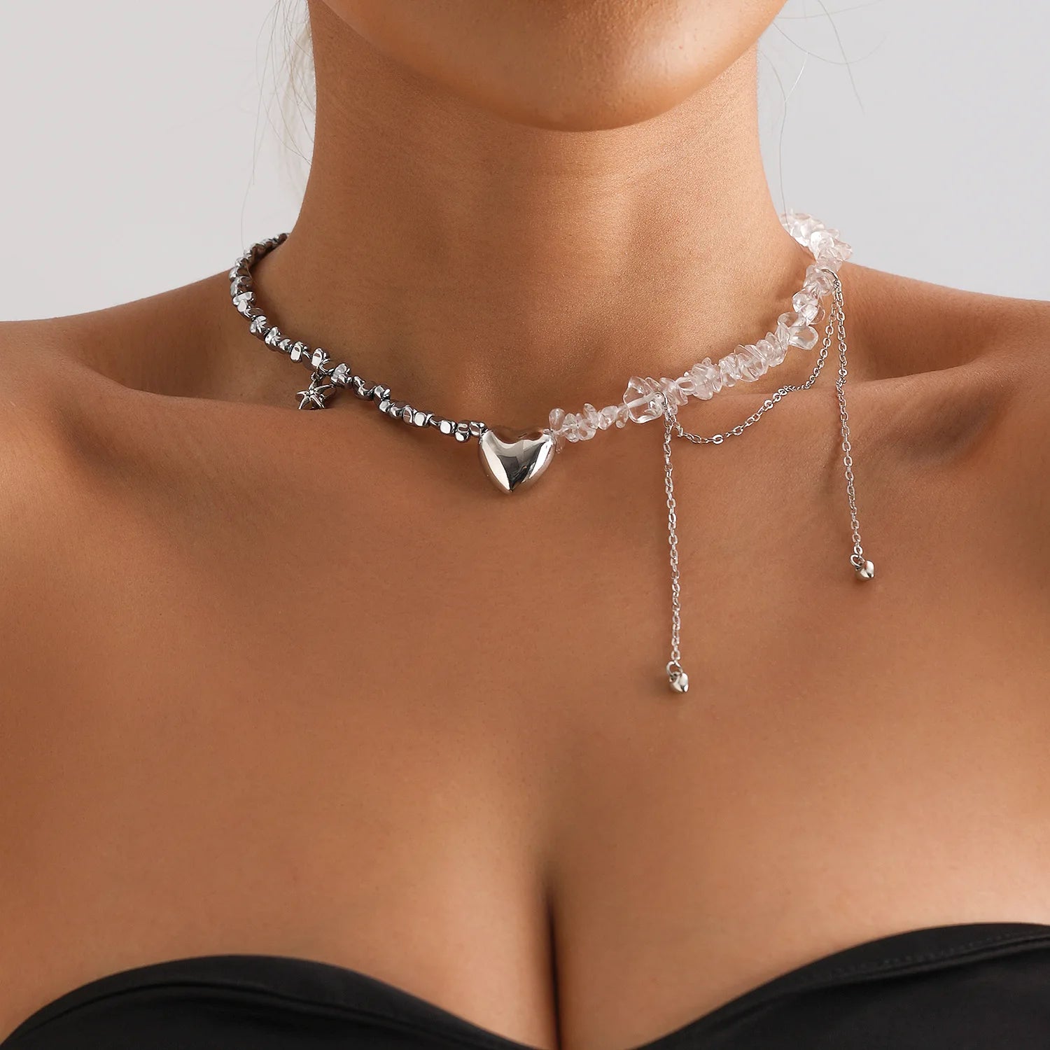 Y2K Crystal Beaded Necklace