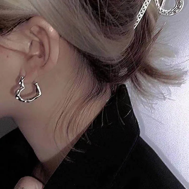 Y2K Retro Heart Hoop Earrings