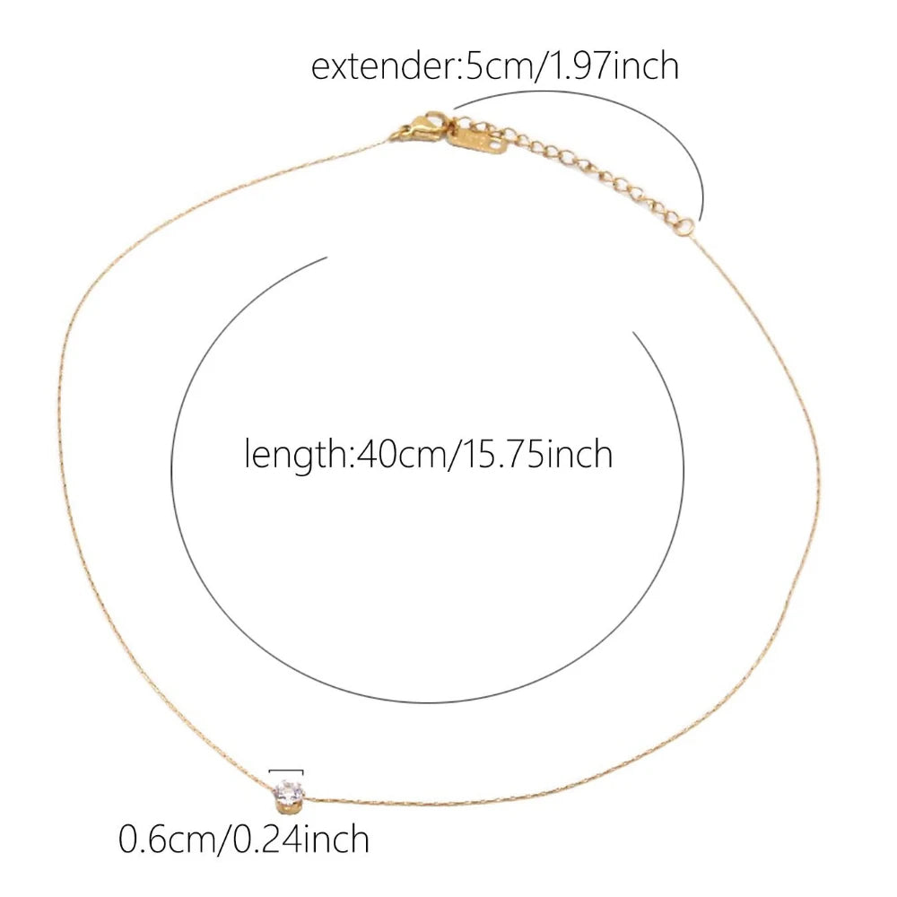 Radiant Minimalist Zircon Necklace