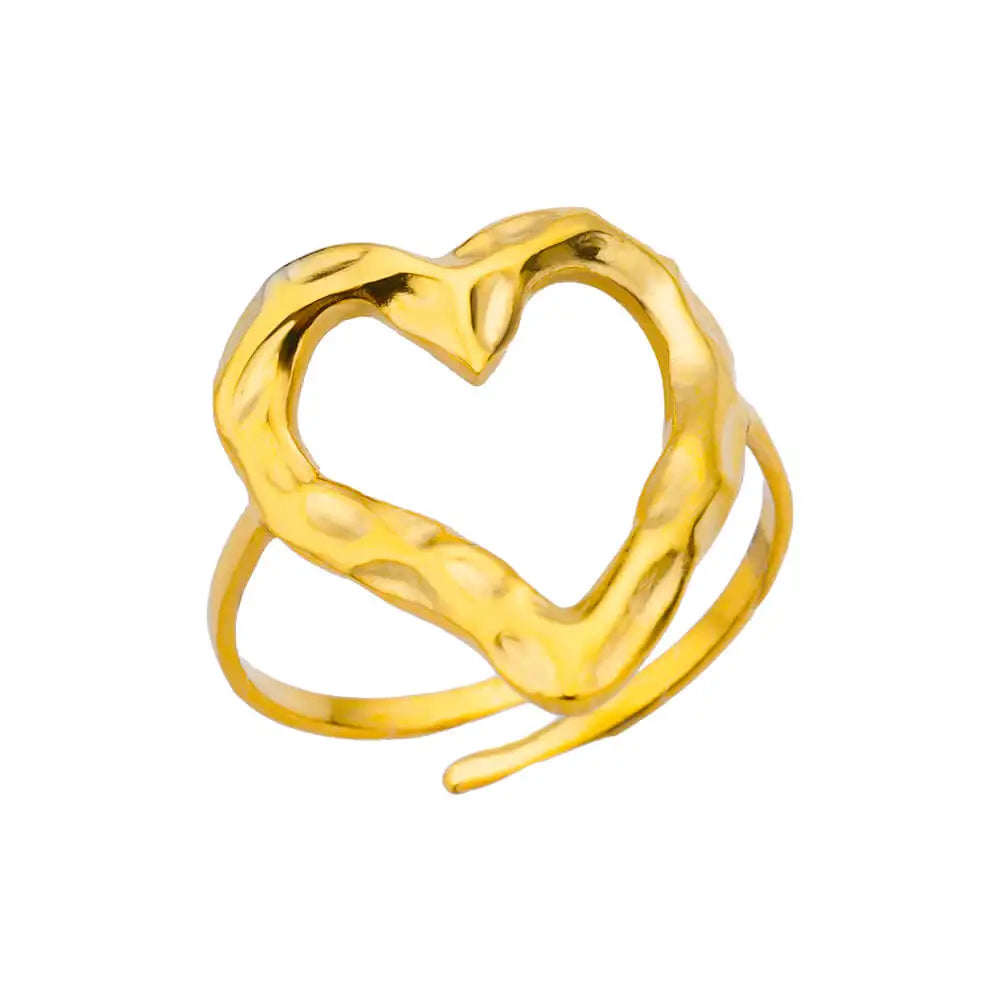 Stainless Steel Open Rings Set – Waterproof Adjustable Women’s Statement Rings