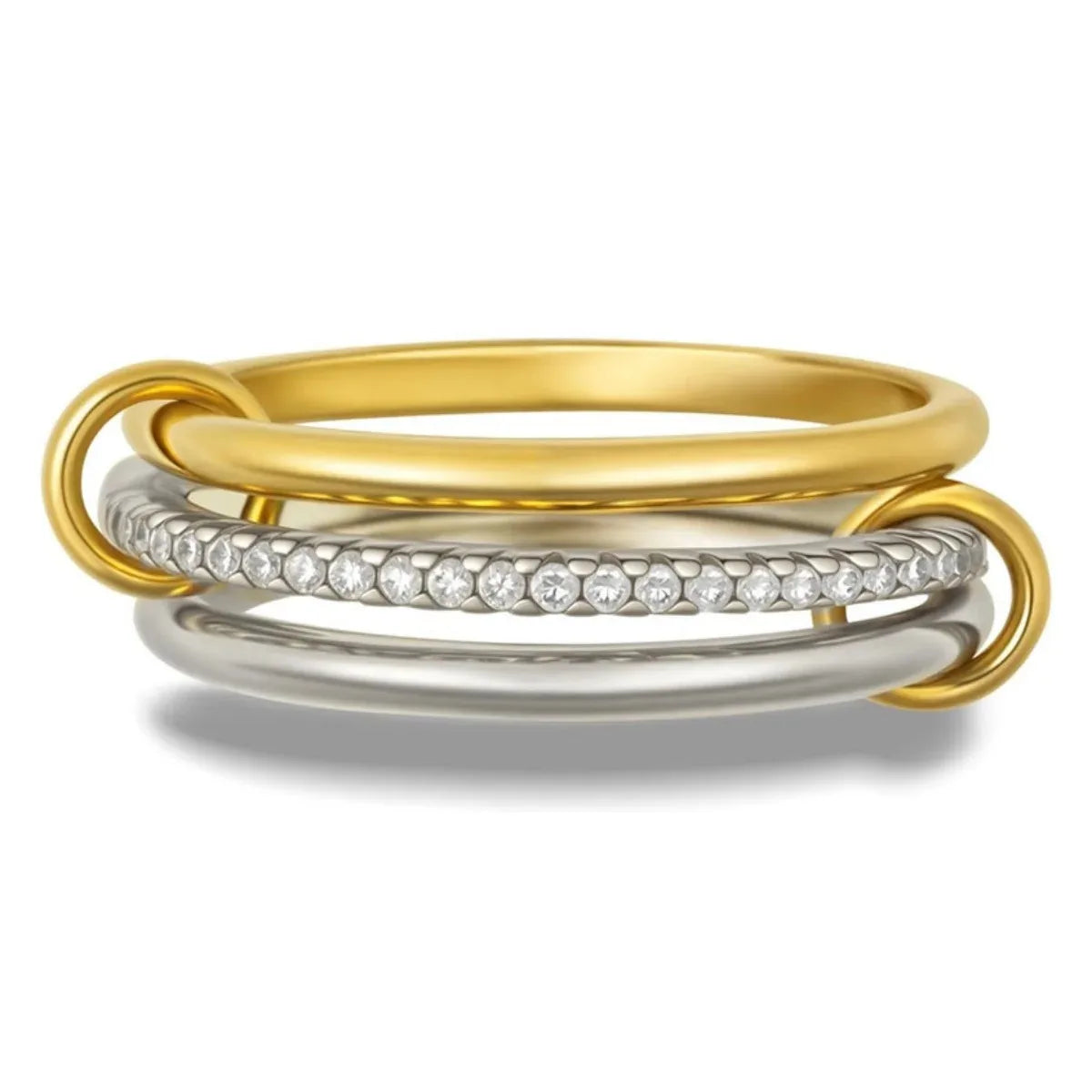 Two-Tone Stacking Ring  – Hypoallergenic Copper Jewellery with Gold & Silver Linked