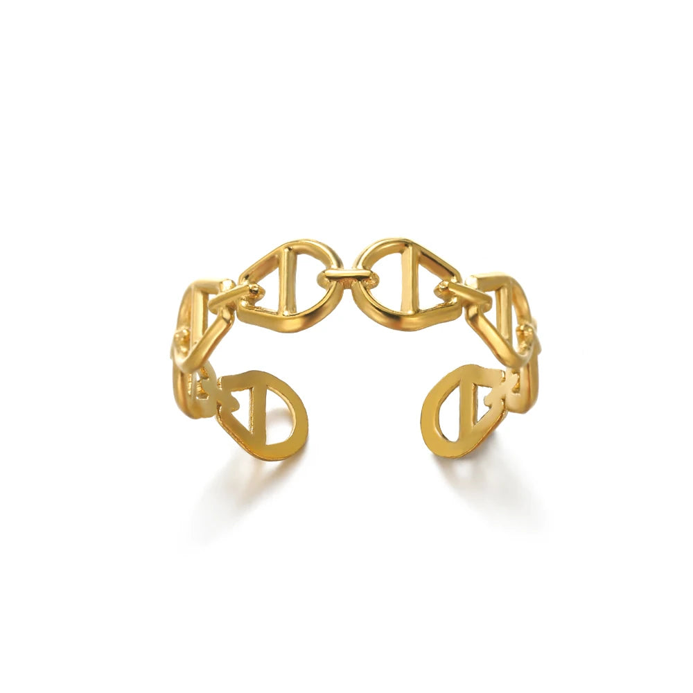 Stainless Steel Gold Rings Set