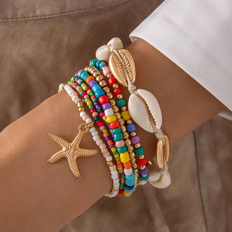 Ocean Breeze Boho Bracelet Set – 7 Pieces Bracelet