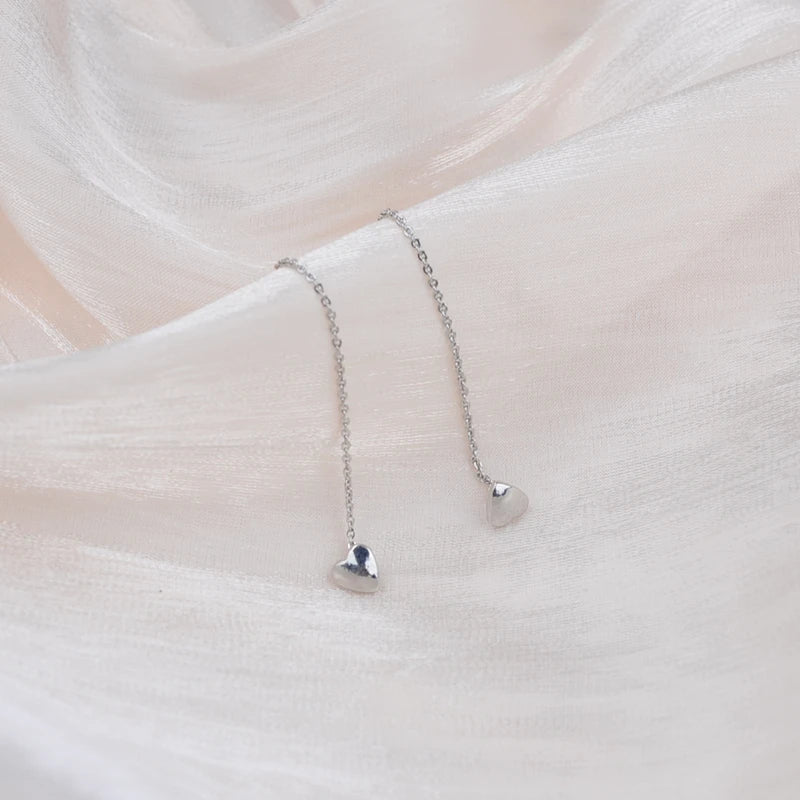 Ethereal Heart Tassel Earrings