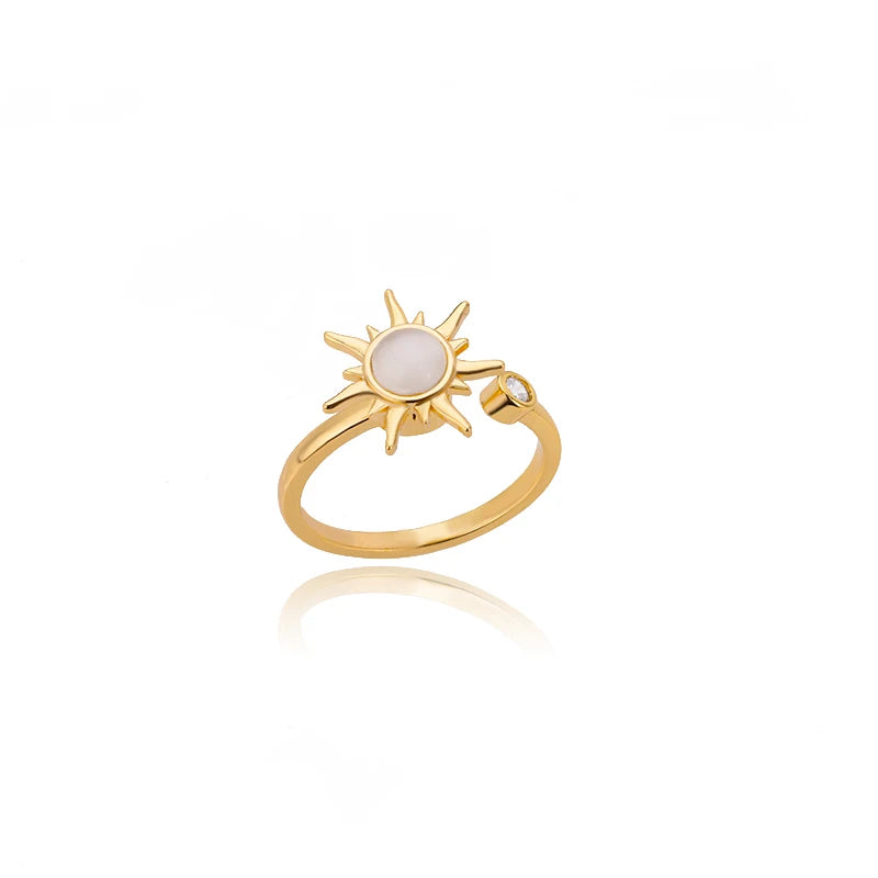 Anti-Stress Sun Spinner Ring – Stainless Steel Fidget Anxiety Ring, Adjustable Jewellery