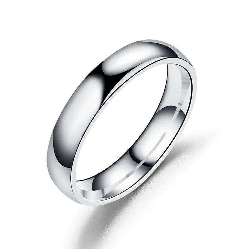 Unisex 6mm Titanium Wedding Ring – High Polished Stainless Steel Band, Hypoallergenic Couple Jewellery