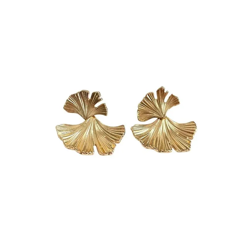 Golden Ginkgo Statement Earrings